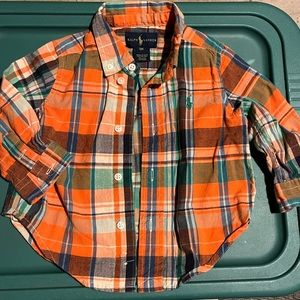 Orange baby button up 9mo